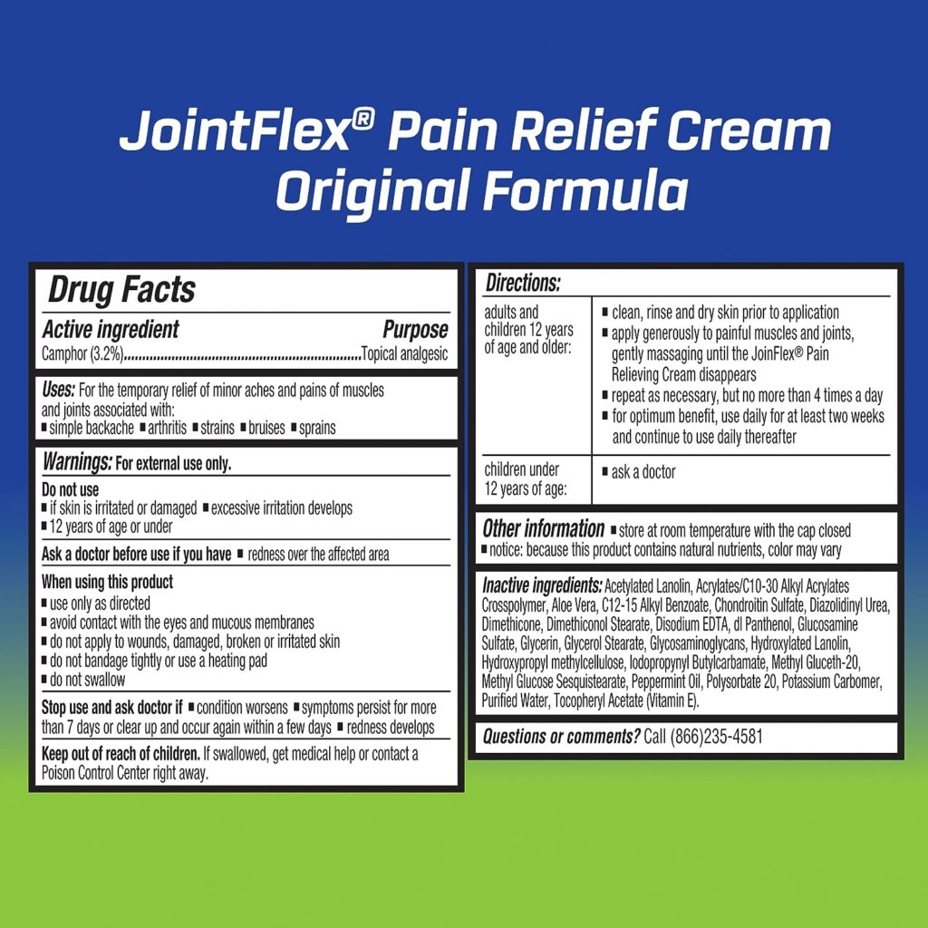 JointFlex Pain Relief Cream for Joint Arthritis, 4 Oz